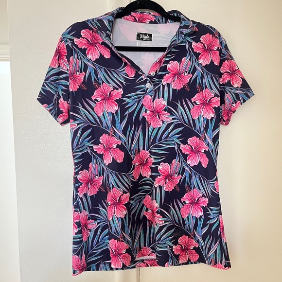 Women’s Athletic Floral Golf Shirt - Picture 1 of 3